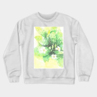 Primrose flowers watercolor painting Crewneck Sweatshirt